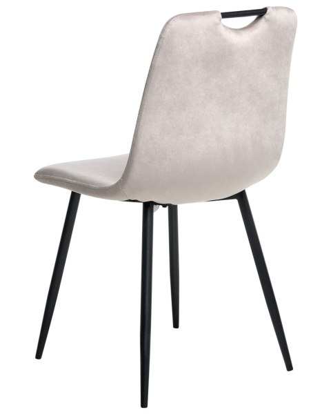 Zestaw 4 krzeseł do jadalni ARGYLE Welur Beżowoszary