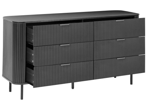 Komoda 6 szuflad BRADLEY Czarny