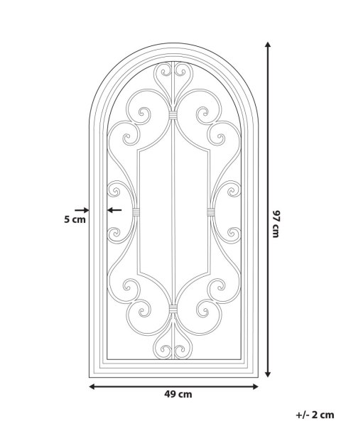 Lustro ścienne CAMPEL 49 cm 97 cm Metal Złamana biel