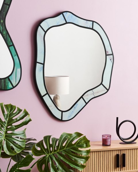 Lustro ścienne LIVERDUN 64 cm 86 cm Błękitny