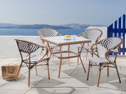 Stolik bistro CASPRI 80 cm 80 cm Szkło Czarny/ biały