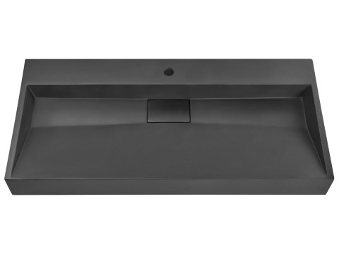 Umywalka podwieszana QUENKO 100 x 46 cm Tworzywo mineralne Czarny