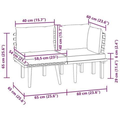  2-cz. zestaw wypoczynkowy do ogrodu, z poduszkami, akacjowe Lumarko!