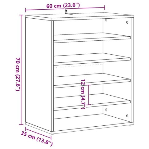 VidaXL Szafka na buty, czarna, 60x35x70 cm, materiał drewnopochodny