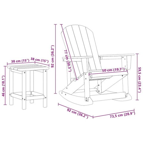 Zestaw wypoczynkowy w ogrodzie 3 pcs Czarny HDPE Lumarko!