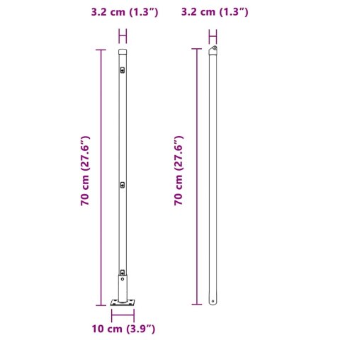 Słupek ogrodzeniowy. 26 pcs Srebrny 3.2 x 3.2 x 140 cm Stal Lumarko!