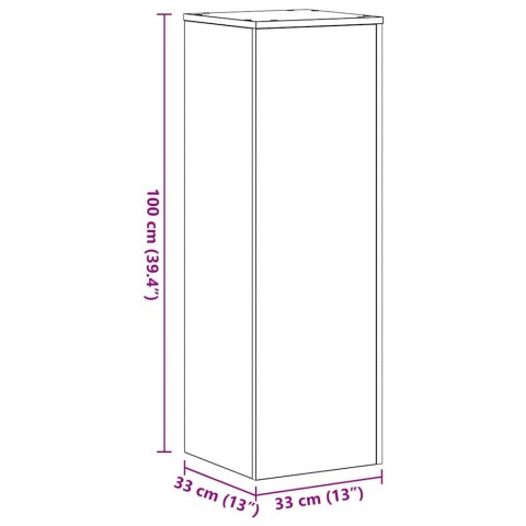 Stojak na rośliny 2 pcs Czarny dąb 33 x 33 x 100 cm Lumarko!