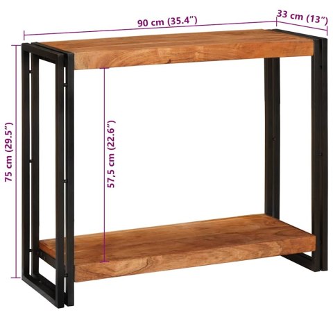 VidaXL Konsola z półką Brązowy 90 x 33 x 75 cm Lite Drewno Akacji