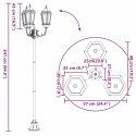 Lampa ogrodowa , słup 3-lampowy, E27, biała, 220 cm, z aluminium Lumarko!