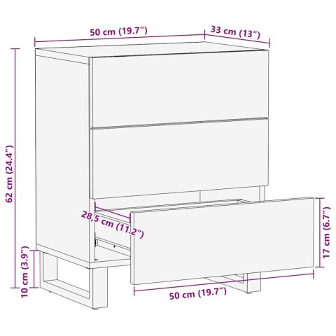 Szafka nocna - 50x33x60 cm z litego drewna mango i drewna inżynieryjnego. Lumarko!