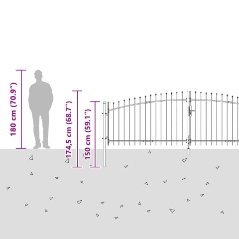 Brama ogrodowa Z blokadą Szary 125 x 400 cm Stal Lumarko!