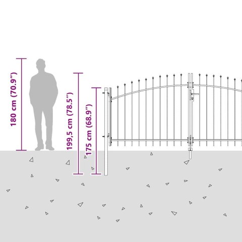 Brama ogrodowa Z blokadą Szary 150 x 300 cm Stal Lumarko!