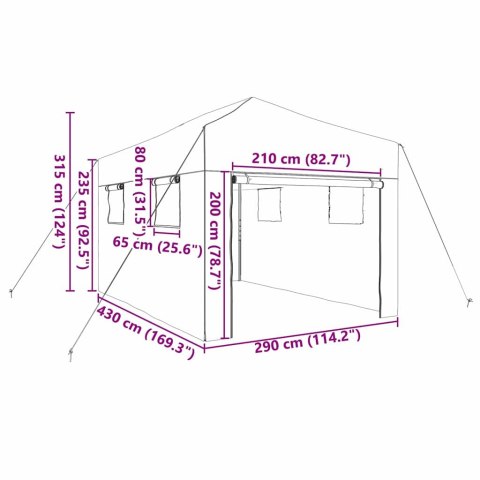 Szklarnia z dachem Zielony 290 x 430 x 315 cm Stal Lumarko!