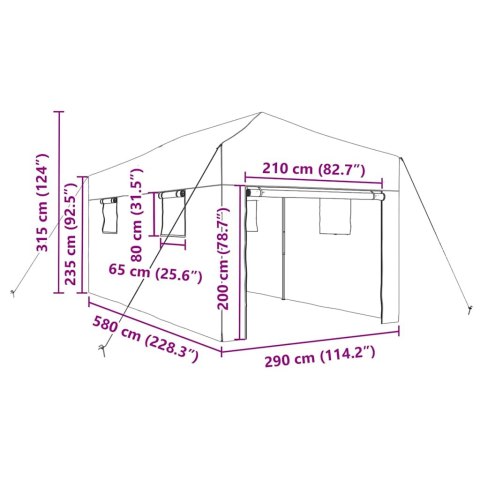 Szklarnia z dachem Zielony 290 x 580 x 315 cm Stal Lumarko!