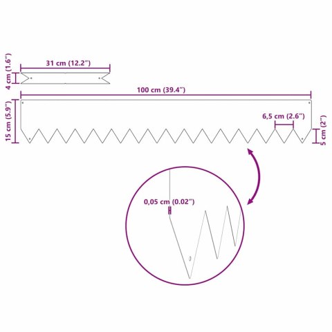 Krawędzie do trawnika 30 szt. Białe 100x0,5x15 cm Plastikowe Lumarko!