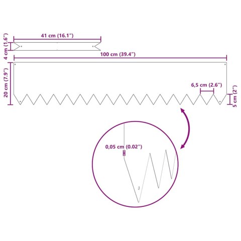 Obrzeża do trawnika 10 sztuk Czarny 100x0,5x20 cm Stal Lumarko!