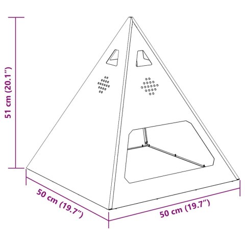 Ognisko Piramida Czarne 50x50x51 cm Stal Lumarko!