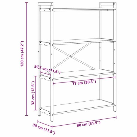 Półka na książki dąb artisan 80 x 30 x 118 cm Lumarko!