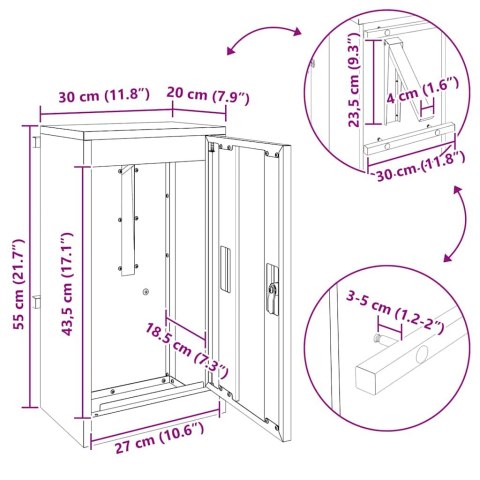 skrzynka na listy Czarny 30 x 23 x 55 cm Stal Lumarko!