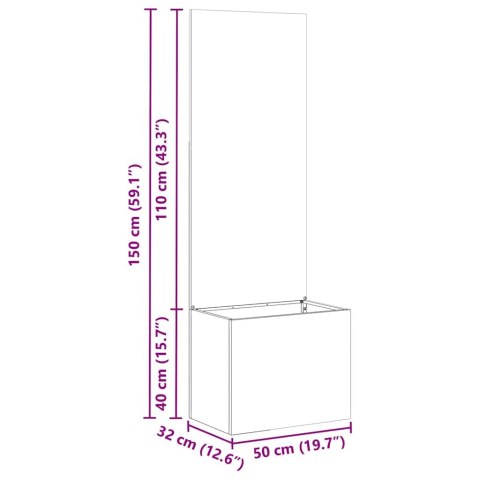 Donica ogrodowa z dekoracyjną płytą Srebrny 50 x 140 cm Lumarko!