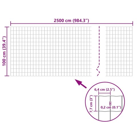 Euro ogrodzenie, stalowe, 25 x 1 m, szare Lumarko!