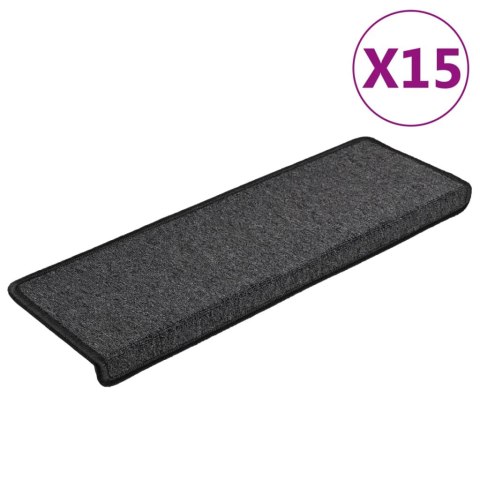 Maty na schody 15 szt. 65x21x4 cm Antracytowe, prostokątne krawędzie