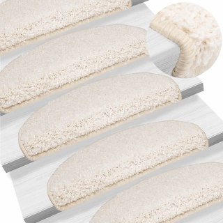 VidaXL Maty na schody 15 szt. 65x21x4 cm Białe półokrągłe duże