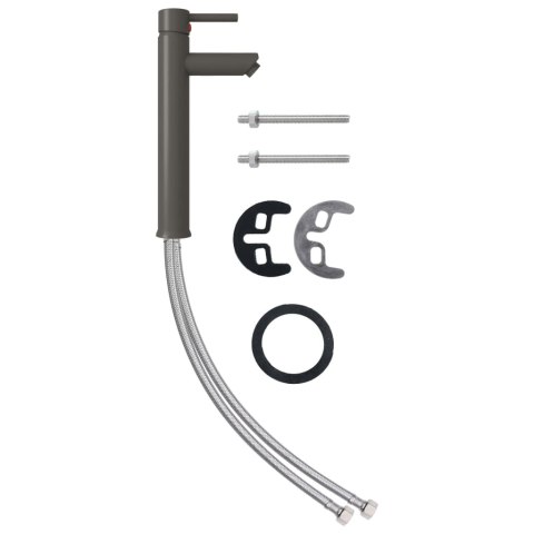 Bateria łazienkowa z mieszaczem, szara, 12x30 cm