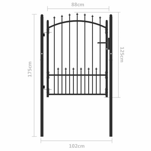 Brama ogrodzeniowa Czarny 100 x 125 cm Stal Malowana Proszkowo