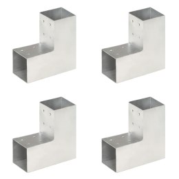 Łączniki w kształcie L, 4 szt., galwanizowany metal, 81x81 mm