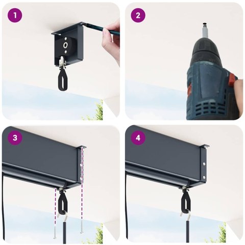 Roleta zewnętrzna, 120x250 cm, niebiesko-biała