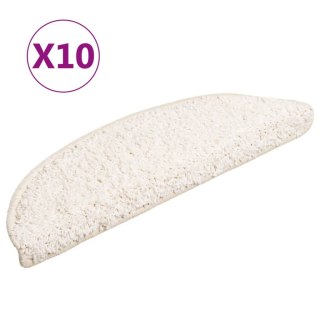 VidaXL Maty na schody 10 szt. 56x17x3 cm Białe półokrągłe