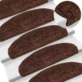 VidaXL Maty na schody 10 szt. 65x21x4 cm Brązowe półokrągłe duże