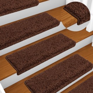Maty na schody 10 szt. 65x21x4 cm Brązowe prostokątne krawędzie