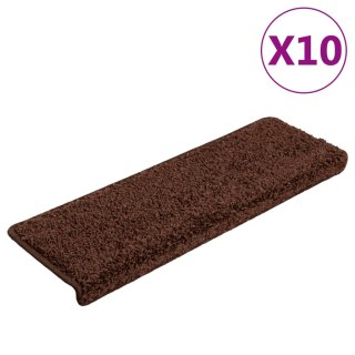 Maty na schody 10 szt. 65x21x4 cm Brązowe prostokątne krawędzie