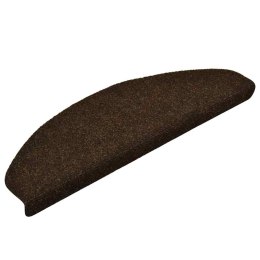 Maty na schody samoprzylepne 10 szt. 65x21x4 cm Brązowe półokrągłe duże