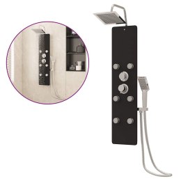 Panel prysznicowy, szkło, 25x47,5x130 cm, czarny