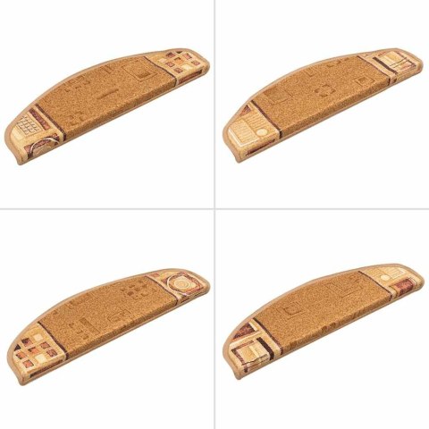 Samoprzylepne nakładki na schody, 5 szt., 65x21x4 cm, beżowe