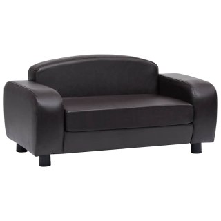 Sofa dla psa, brązowa, 80x50x40 cm, sztuczna skóra
