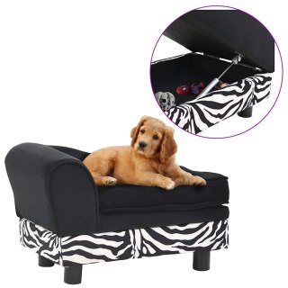 Sofa dla psa, czarna, 57x34x36 cm, pluszowa