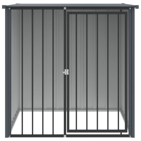 Buda dla psa, z dachem, czarna, 110x103x109 cm, stal