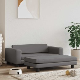 Legowisko dla psa z dostawką, szare, 100x50x30 cm, ekoskóra