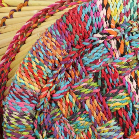 Stołki w stylu chindi, 2 szt., wielokolorowe, bambus