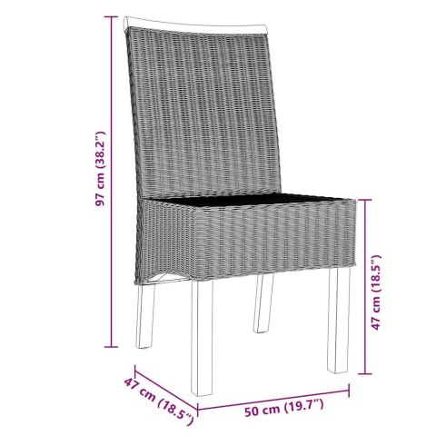 Krzesła stołowe, 6 szt., brązowe, naturalny rattan