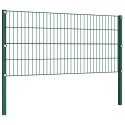 Panel ogrodzeniowy ze słupkami żelaznymi 1730x80 cm zielony