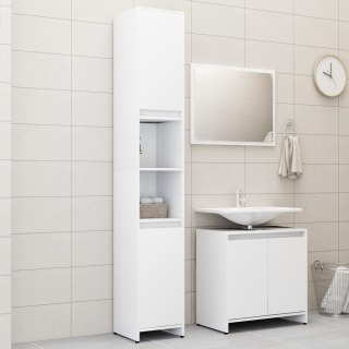 3-częściowy zestaw mebli łazienkowych, biały, materiał drewnopochodny