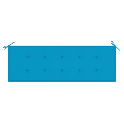 Sztaplowana ławka ogrodowa z poduszką, 159 cm, drewno tekowe