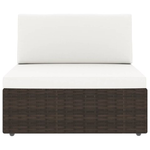 7-częściowy ogrodowy zestaw wypoczynkowy, poduszki, rattan PE, brąz