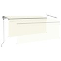 Automatycznie zwijana markiza z zasłoną, 3x2,5 m, kremowa