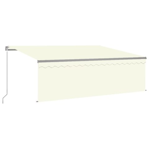 Ręcznie zwijana markiza z zasłoną, 4x3 m, kremowa
